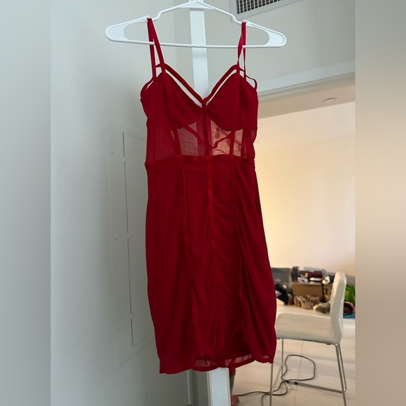 Avenge Mesh Dress - Red - Picture 6 of 10